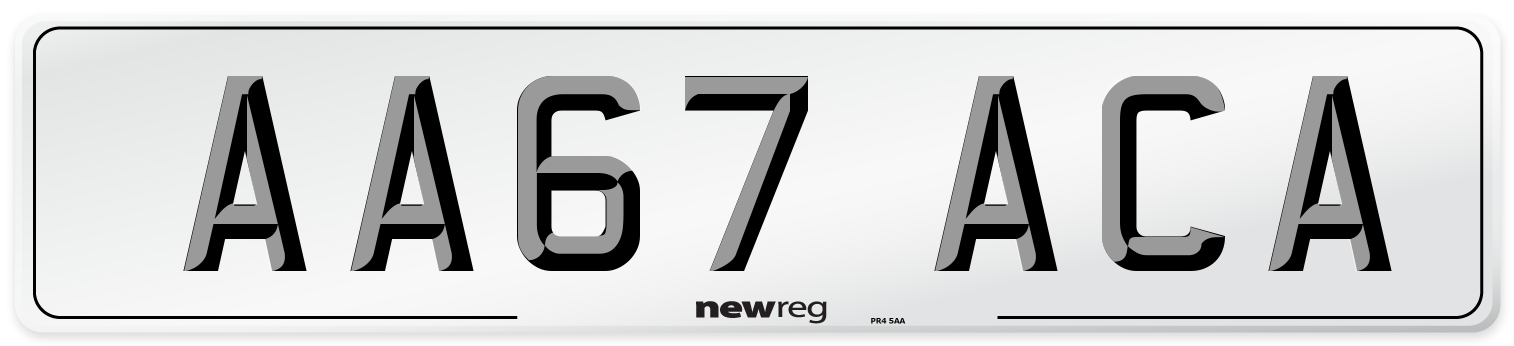 AA67 ACA Number Plate from New Reg